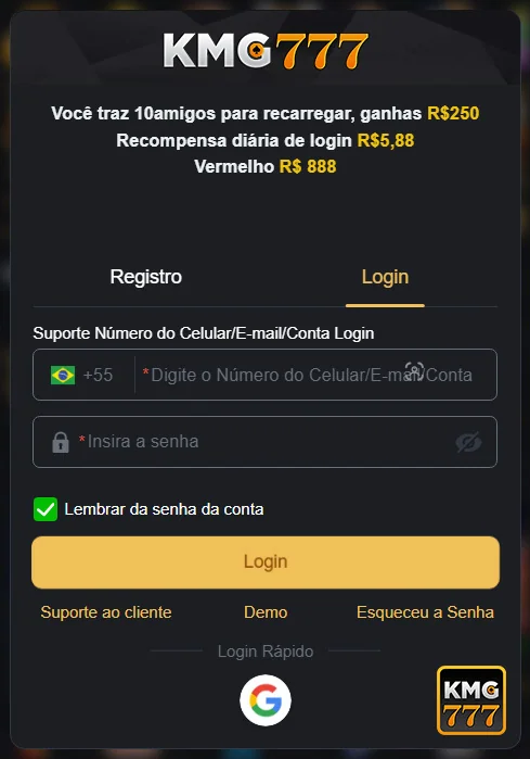 Jogador se divertindo em slots online no cassino KMG777