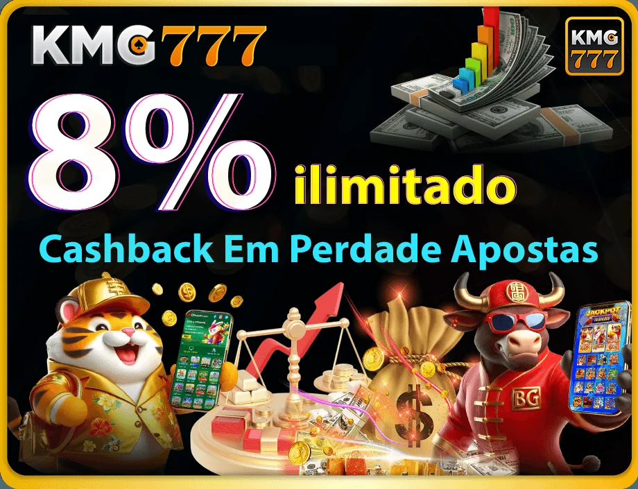 Interface do app KMG777 com slots e jogos de mesa.